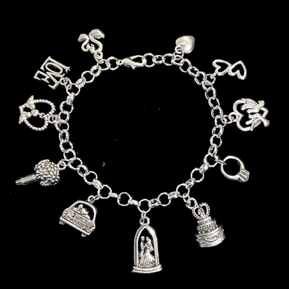 Wedding Charm Bracelet Bridal Bride